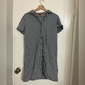 Gingham shirt dress